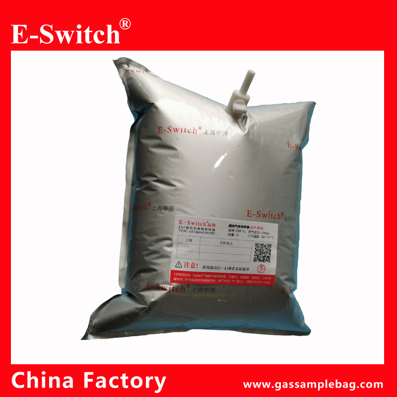 esp gas sampling bags with one PTFE valve e-switch brand china ESP-100L-61F