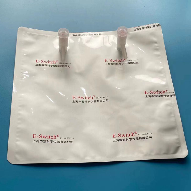 aluminium foil gas sampling bags with two PP valve e-switch brand manufacture ESN-1L-42