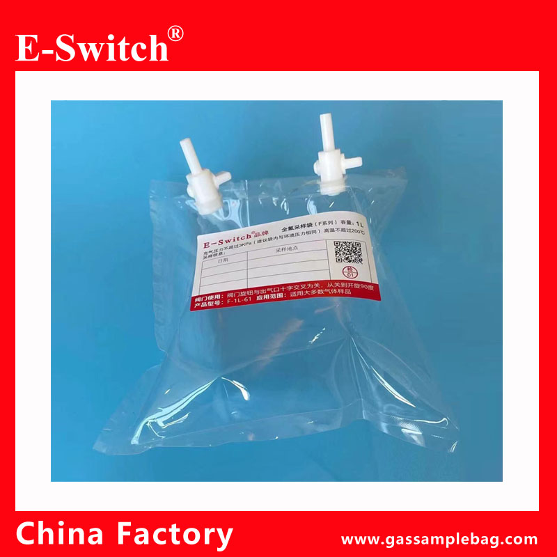 Teflon FEP gas sample bags with two PTFE valve size 6mm​