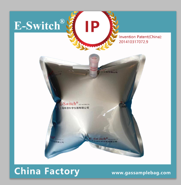 Aluminum Foil Gas Sampling Bags with one PP valve  size 6 to 7mm